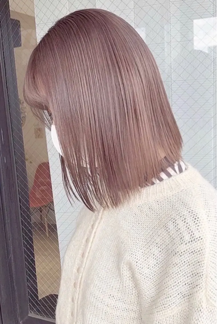 ミディアム カラー ヘアアレンジ アディクシーカラー バレイヤージュ ベージュカラー 黒髪 ブリーチ 江坂エリア最安値◎ ブリーチ*土田のヘアスタイル