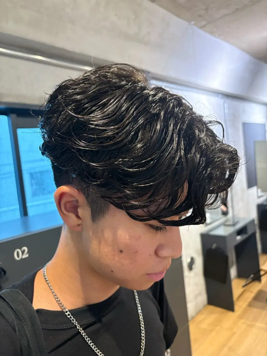ショート パーマ メンズ カット パーマ スナップフォト確認 お願いします!竹内のヘアスタイル