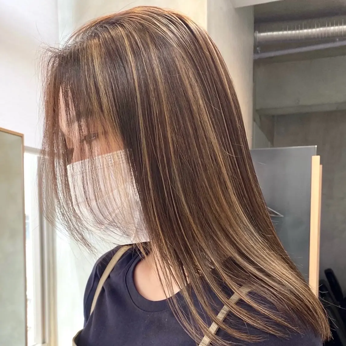 ロング カラー ハイライトカラー ハイライト ヘアカラー ひなた/elima 調布/暖色カラーのヘアスタイル