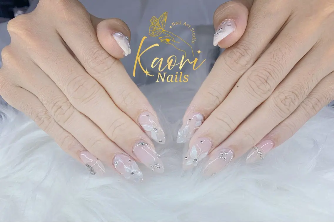 ネイル アートネイル フラワーネイル ラメ(グリッター) オフィスネイル ピンク KAORI MARU CHANのネイルデザイン