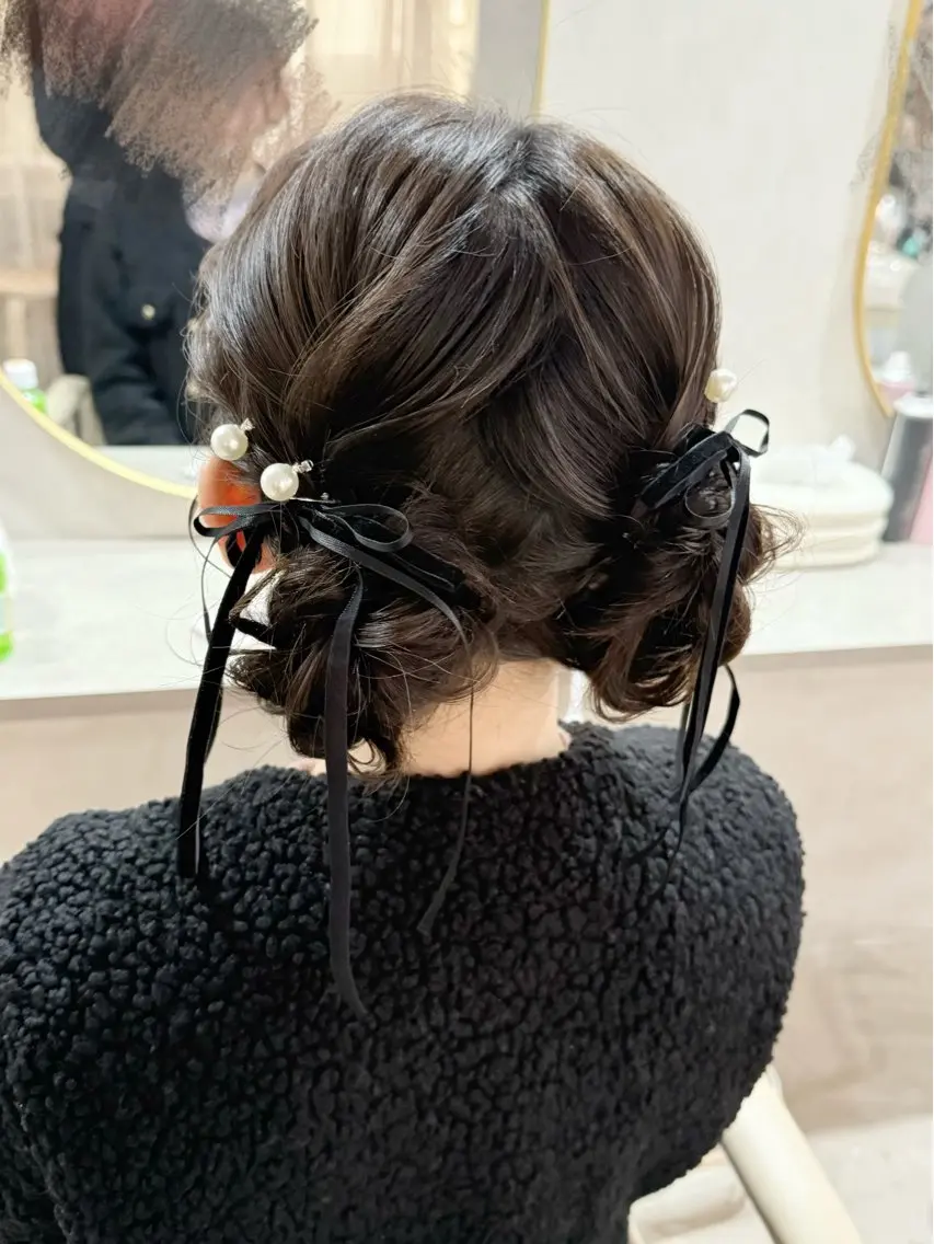 ヘアアレンジ ヘアセット セットサロンCURE 🩵あんみのマツエク・マツパデザイン