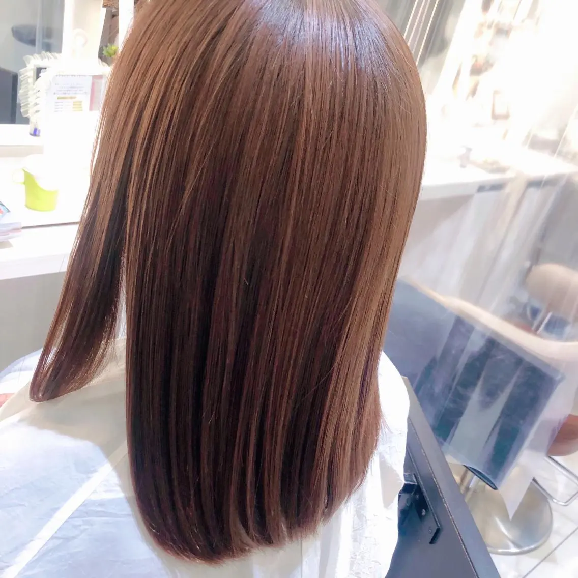 ミディアム 髪質改善 トリートメント カット ヘアカラー トリートメント 三箇島陽香/髪質改善 クロスパーマ縮毛矯正のヘアスタイル