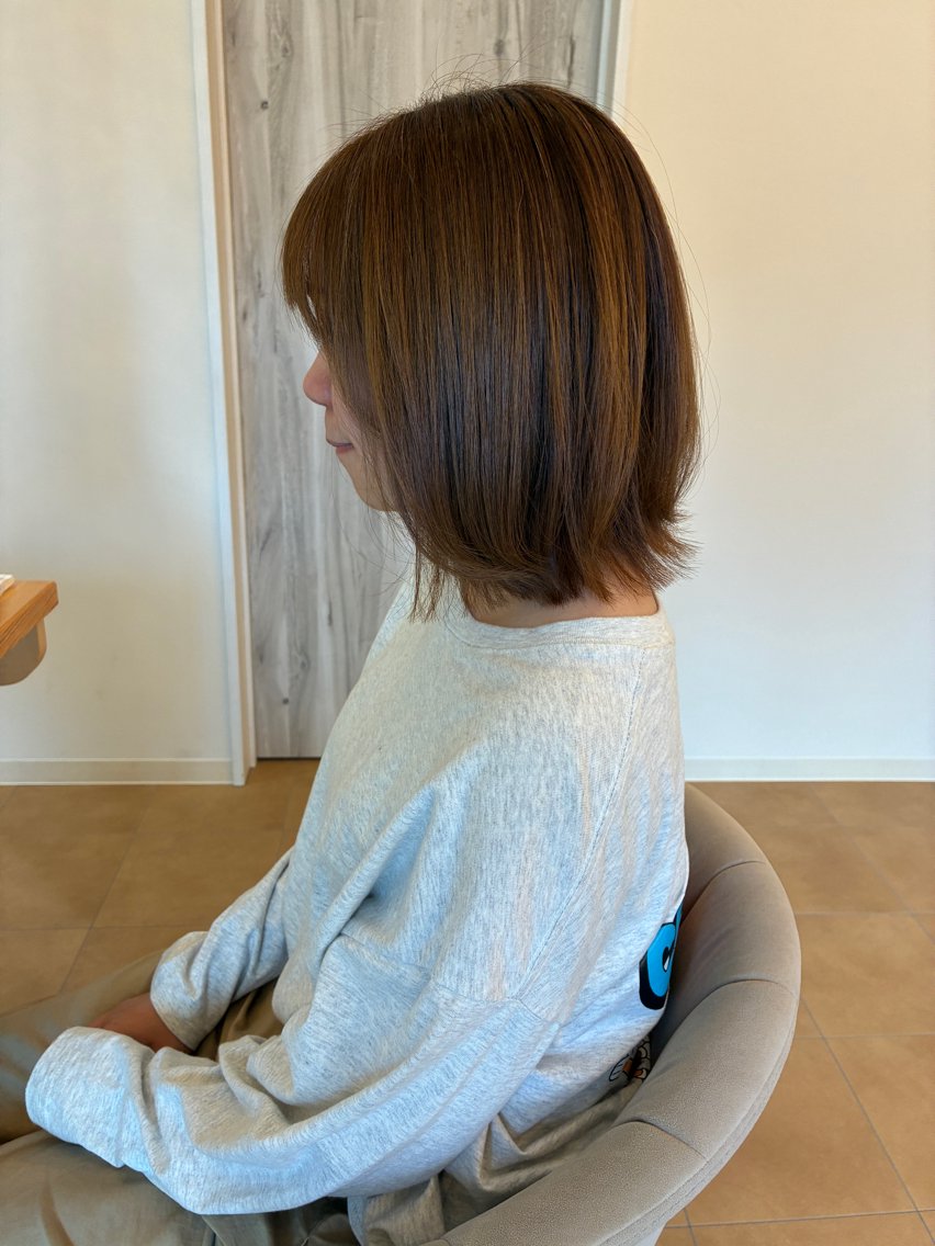 ミディアム Parc 三沢市 momokaのヘアスタイル