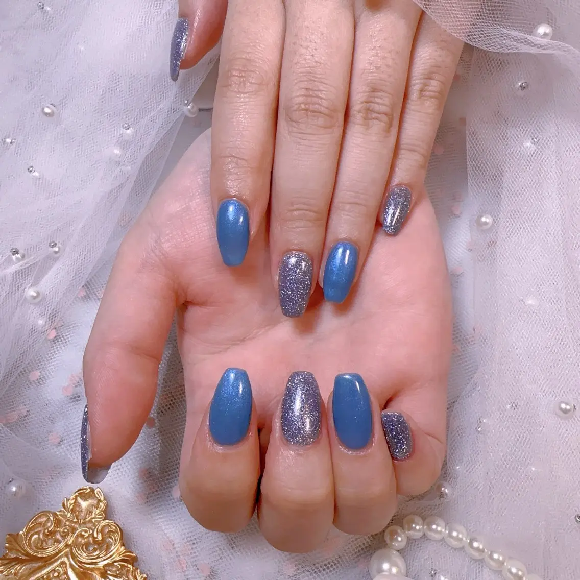 ネイル オーロラネイル フットネイル 韓国ネイル ラメ(グリッター) ラメグラデーション ハンドネイル Belle nail salon 新小岩のネイルデザイン