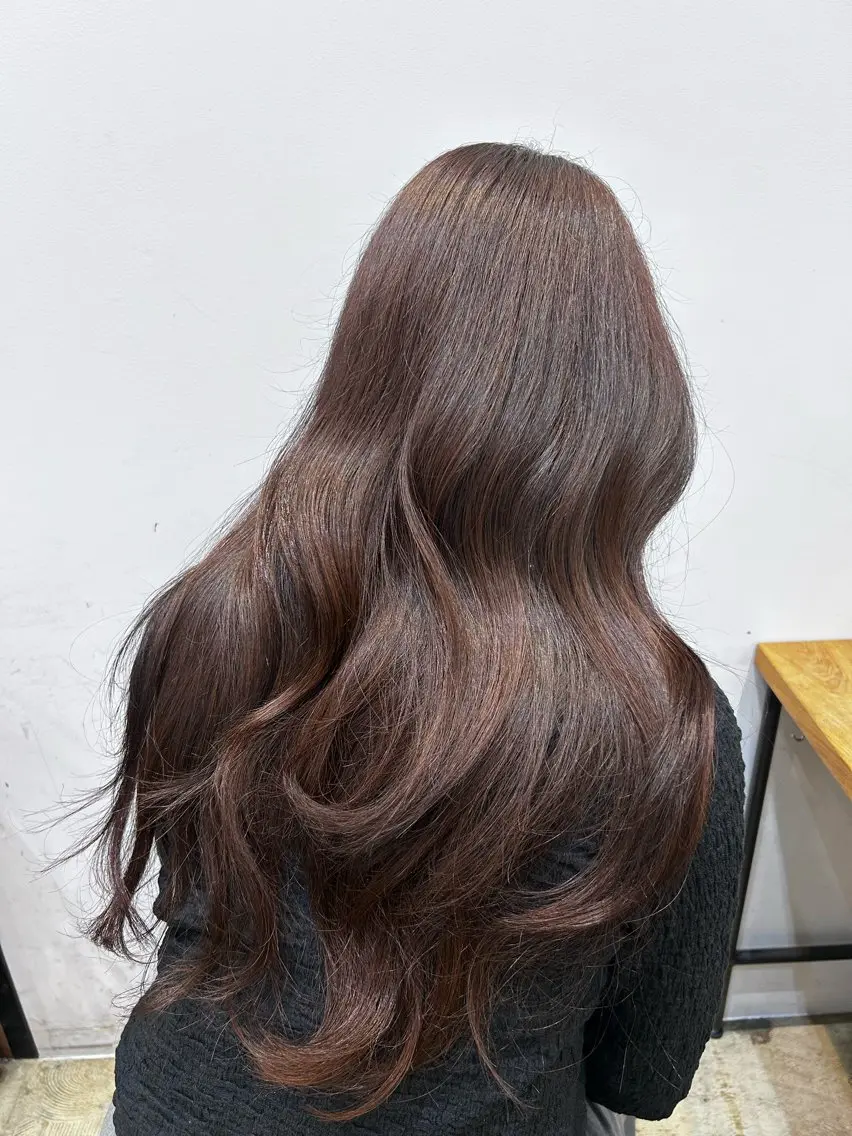 カラー ブラウンカラー ピンクカラー 高島 未旺のヘアスタイル