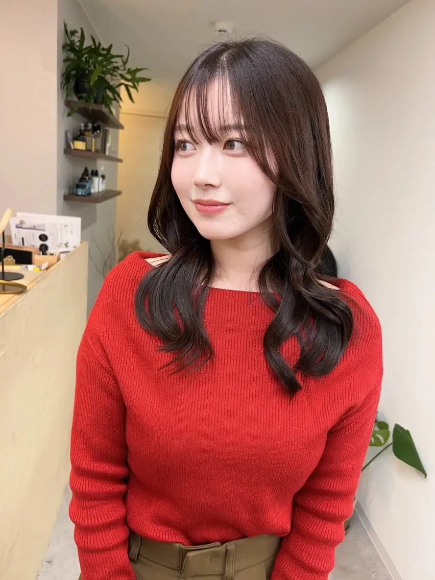セミロング カラー カット ヘアカラー トリートメント 韓国レイヤー/ハイ トーン/優太のヘアスタイル
