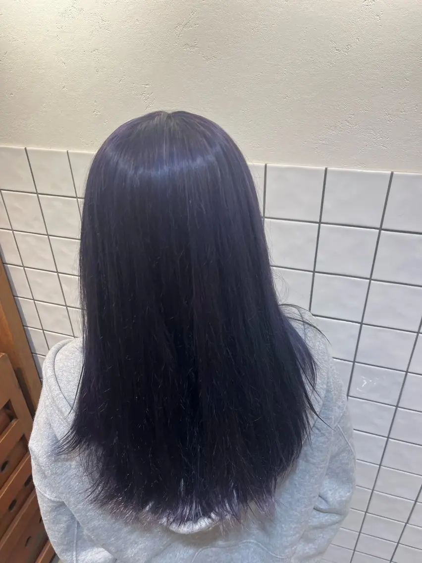 カラー ブリーチ ブルーカラー ブルーバイオレット バイオレットカラー 田中 涼太のヘアスタイル