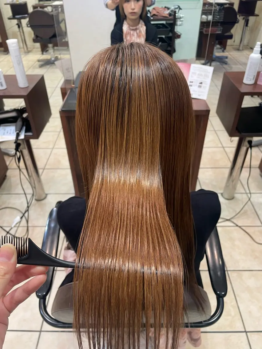 パーマ 縮毛矯正 桑田 新菜のヘアスタイル