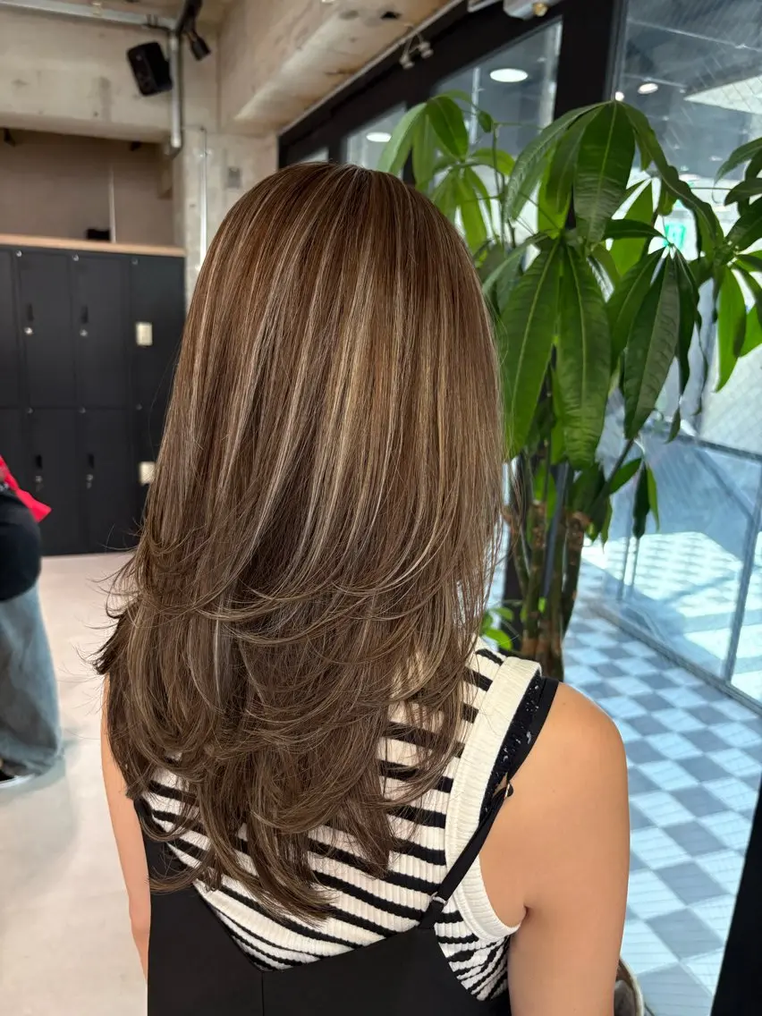 ロング カラー カット ヘアカラー ♡ハイライトカラー shinri♡のヘアスタイル