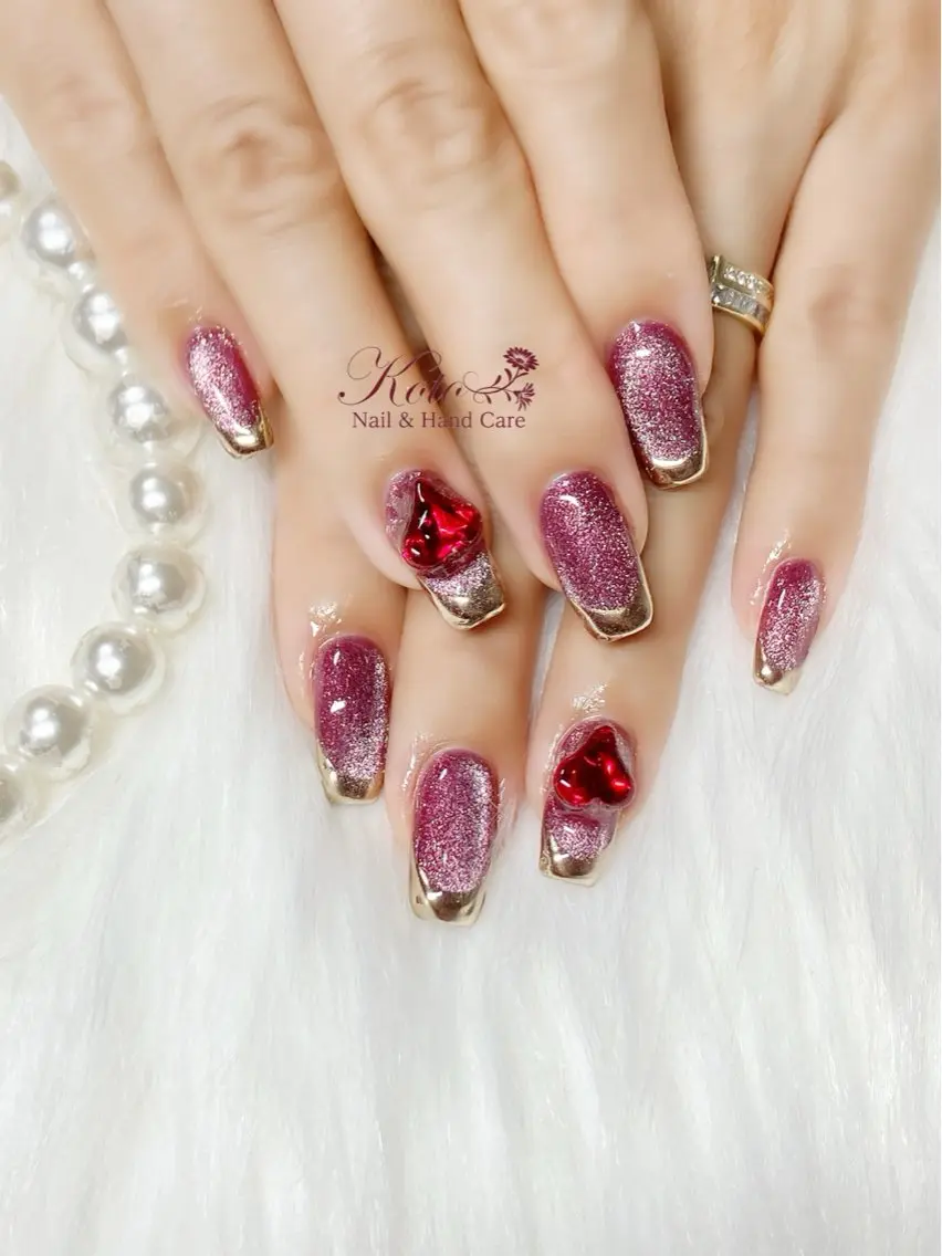 ネイル 長さ出し フレンチネイル ジェルネイル ミラーネイル 持ち込み ハンドネイル Nail Salon KOTOのネイルデザイン