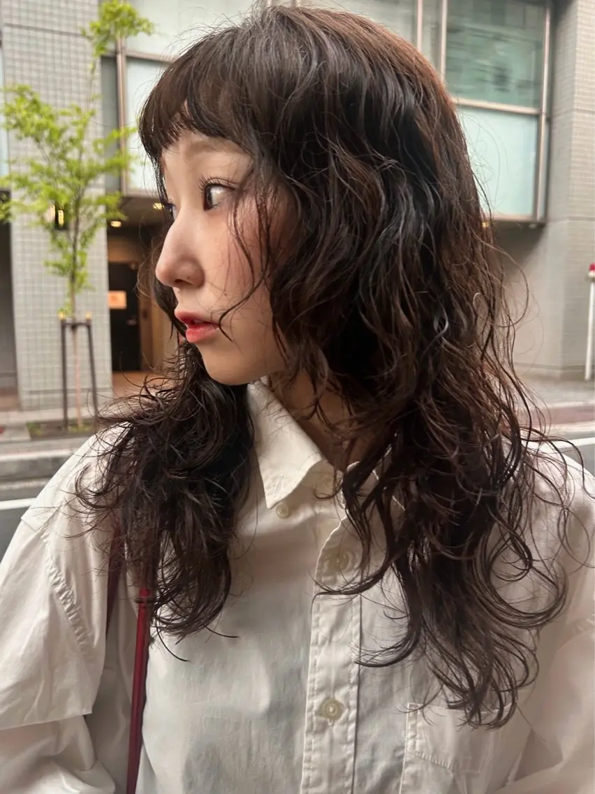 セミロング カラー パーマ デザインパーマ/ カット/nanaのヘアスタイル
