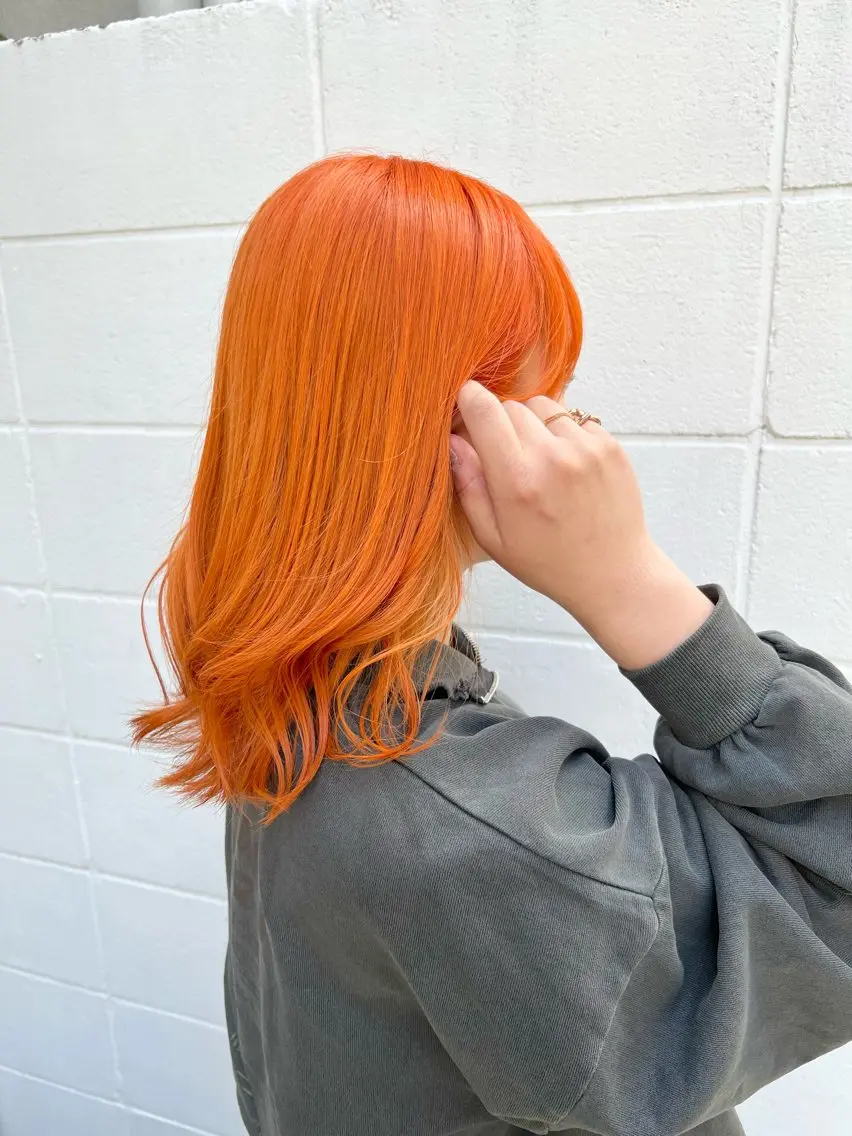 カラー オレンジ ヘアカラー トリートメント インナーカラー♡ Nanakoのヘアスタイル