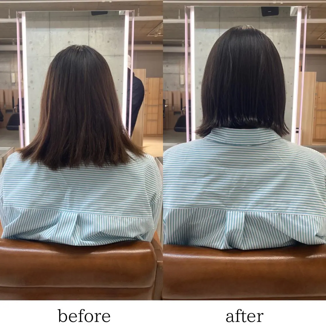 ミディアム 切りっぱなしボブ ボブ 酸性ストレート 畔上 尚也のヘアスタイル