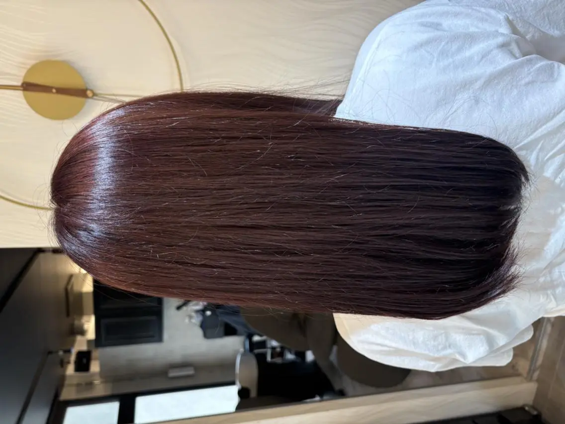 セミロング ピンクブラウン ヘアカラー 💓シールエクステ ルミエールのヘアスタイル