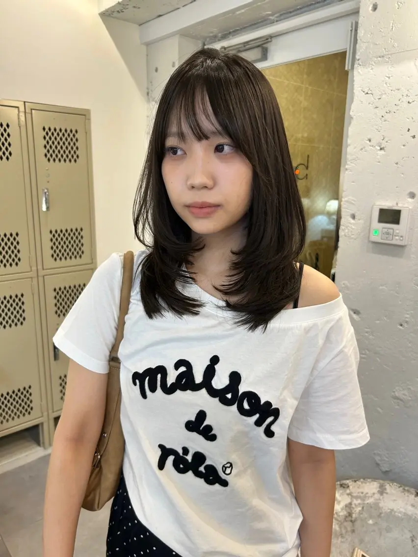 ミディアム ミディアムレイヤー レイヤーカット カット トリートメント 天神大名/レイヤー /ヘルシーヘアのヘアスタイル