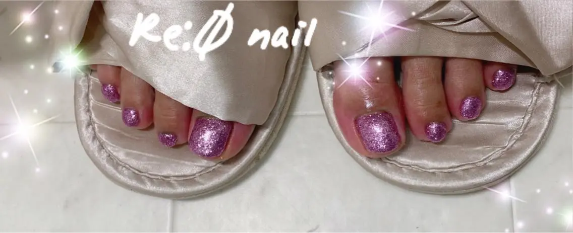 ネイル ピンク フットネイル Re:Ø nail 🩵TSUJIのネイルデザイン