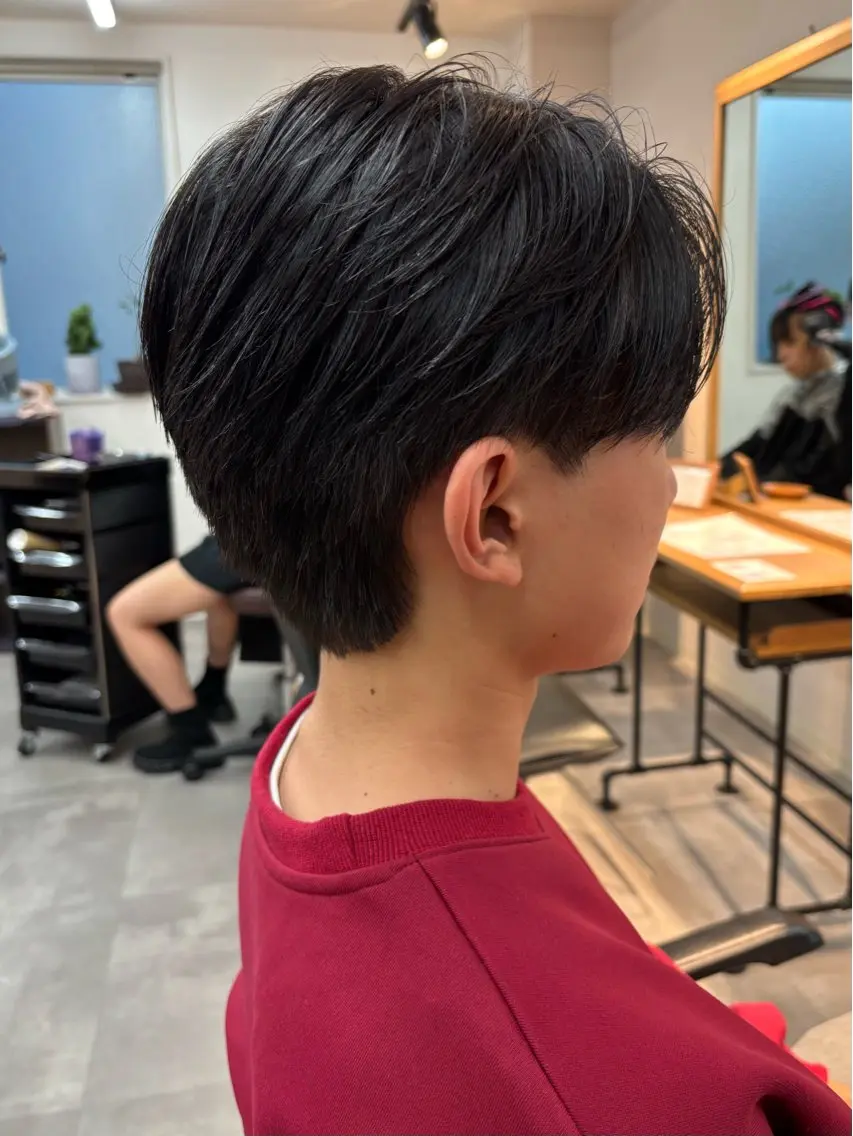 メンズ センターパート 保立フェザーパーマ 大人メンズヘア船橋駅のヘアスタイル