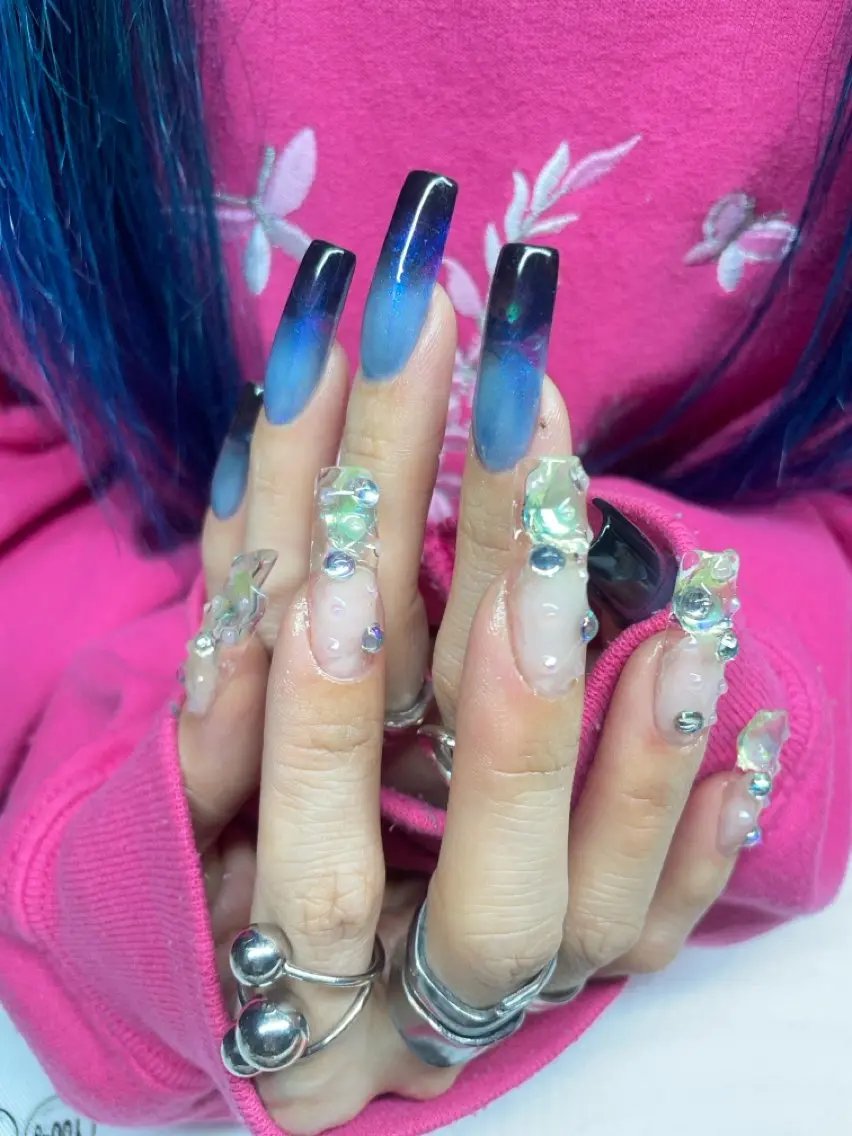gel-x長さだし10本+ワンカラーorラメグラデーション❤️🔥 🫧 オフあり+30分ほど※補足説明ありの写真