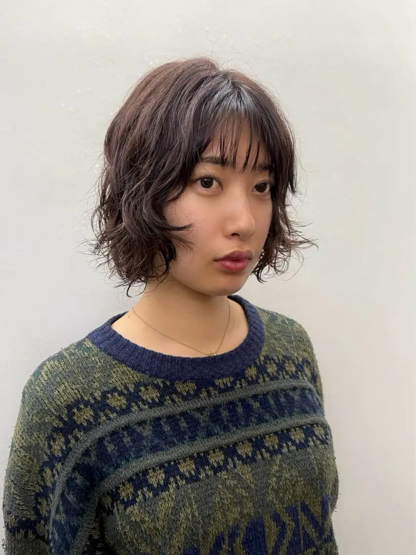 ミディアム パーマ カット パーマ トリートメント 似合わせレイヤー/ ケアパーマ/高倉のヘアスタイル