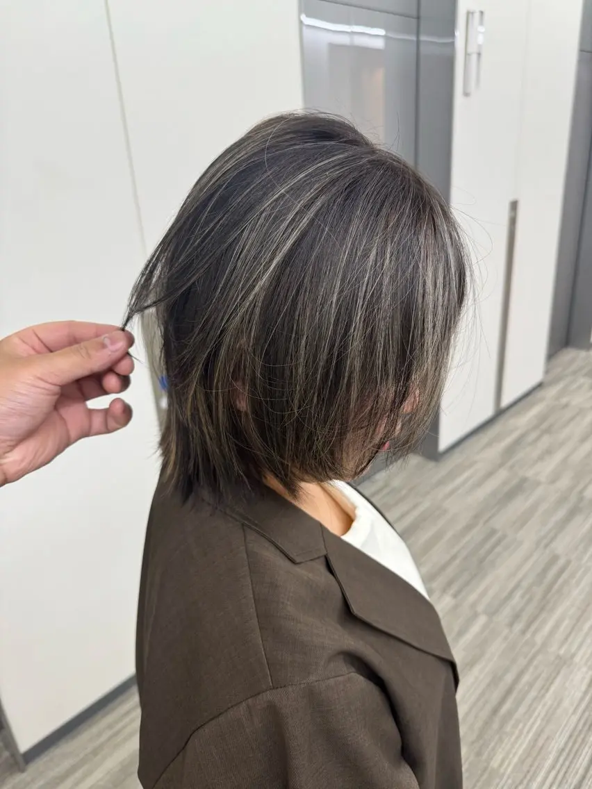 ショート カラー 白髪ぼかし/髪質 改善/KOMORIのヘアスタイル