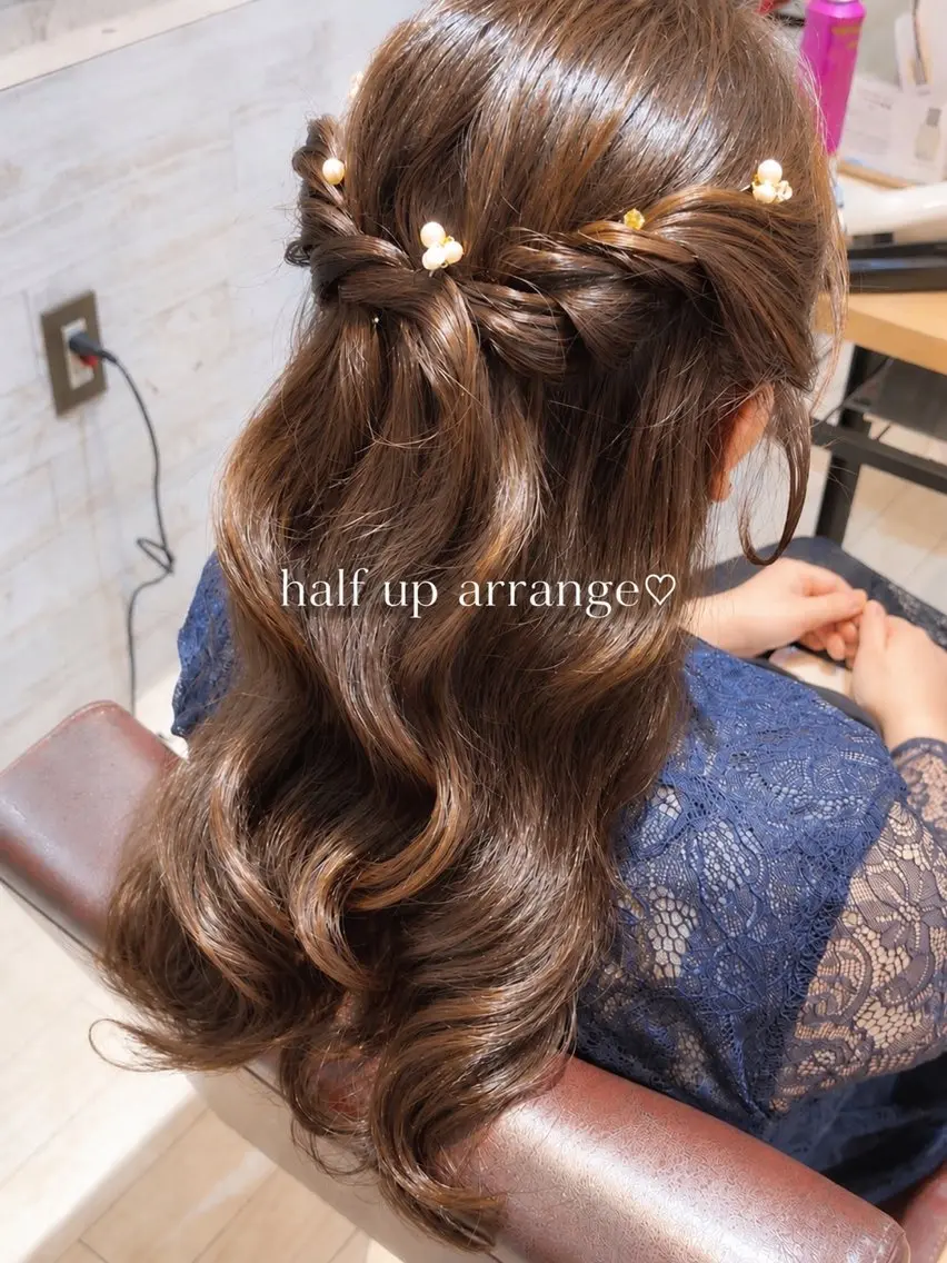 ヘアアレンジ ハーフアップ 結婚式・ブライダル 高田 絵未のヘアスタイル