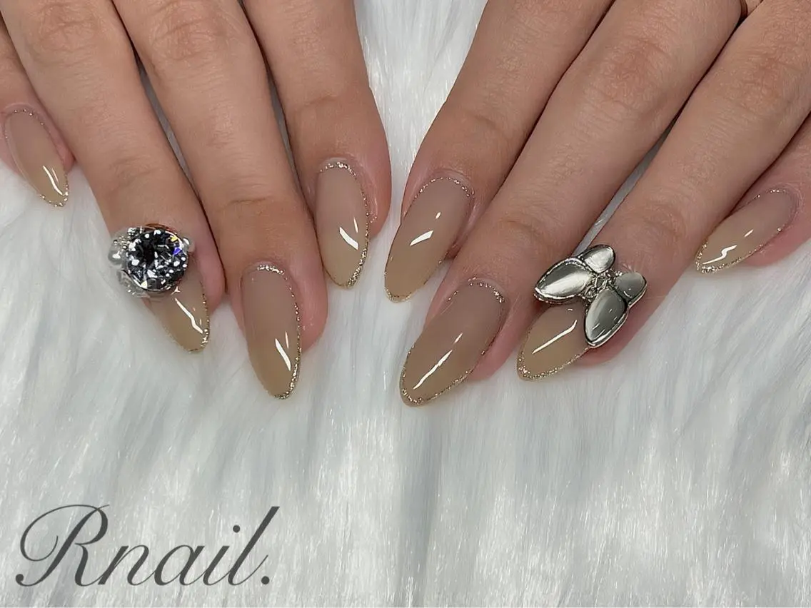 ネイル ラメ(グリッター) ハンドネイル R nail.のネイルデザイン