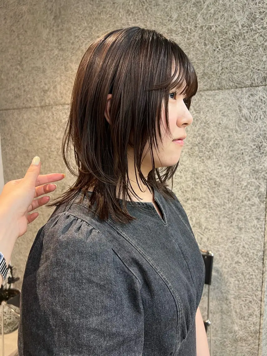 セミロング カット yu  /透明感カラ ー/ボブ/caseyのヘアスタイル