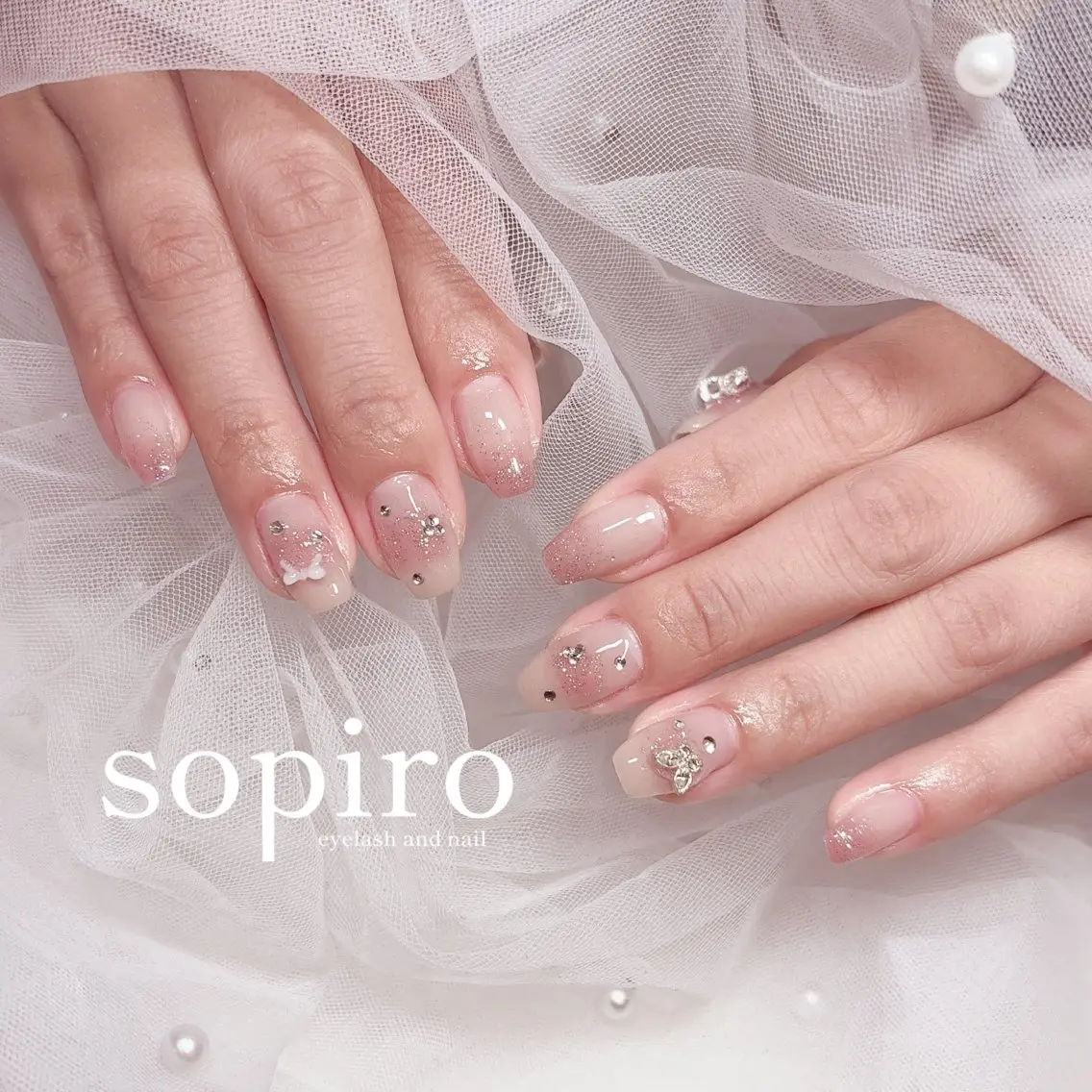ネイル アートネイル チークネイル フラッシュネイル ラメ(グリッター) 持ち込み ハンドネイル sopiro miharuのネイルデザイン