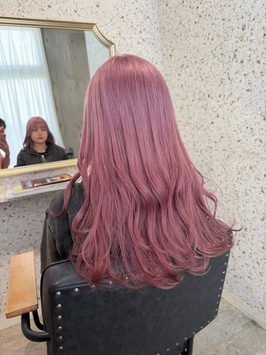 ロング カラー ピンクカラー ヘアカラー SHOTO ハイトー ン/ブロンドカラーのヘアスタイル