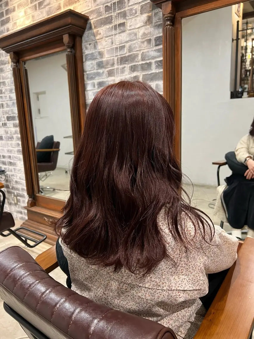 ミディアム ヘアカラー パーマ×透明感カラー MIOのヘアスタイル