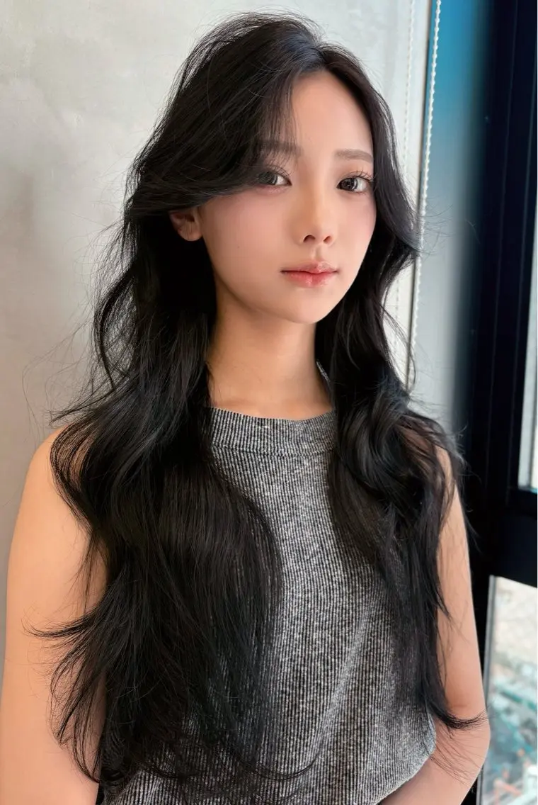 ロング カラー 透明感カラー トリートメント 色気レイヤースタイル 洒落色気ヘアマサトのヘアスタイル