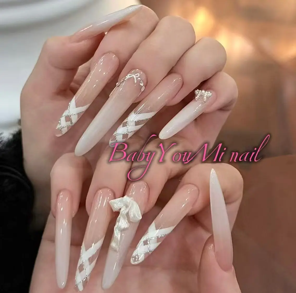 ネイル オーロラネイル チークネイル 成人式 フットネイル フレンチネイル ハンドネイル BabyYouMi nailのネイルデザイン