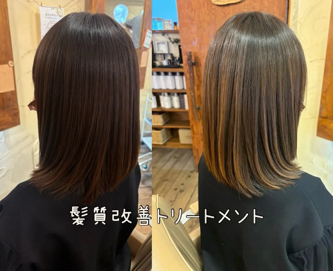セミロング 髪質改善 トリートメント カット トリートメント 大鹿 数馬のヘアスタイル