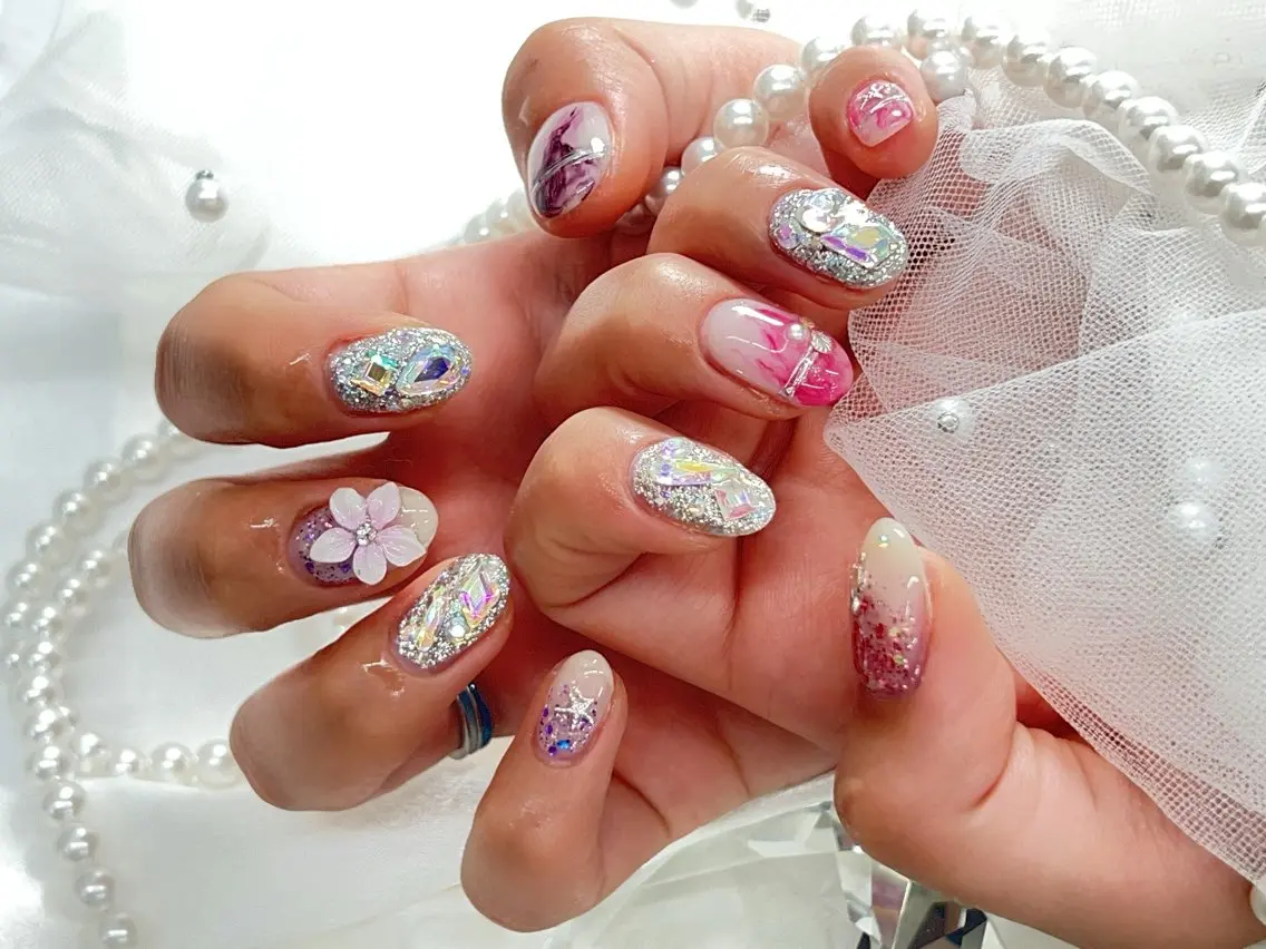ネイル ハンドネイル bijou nails 蓮のネイルデザイン