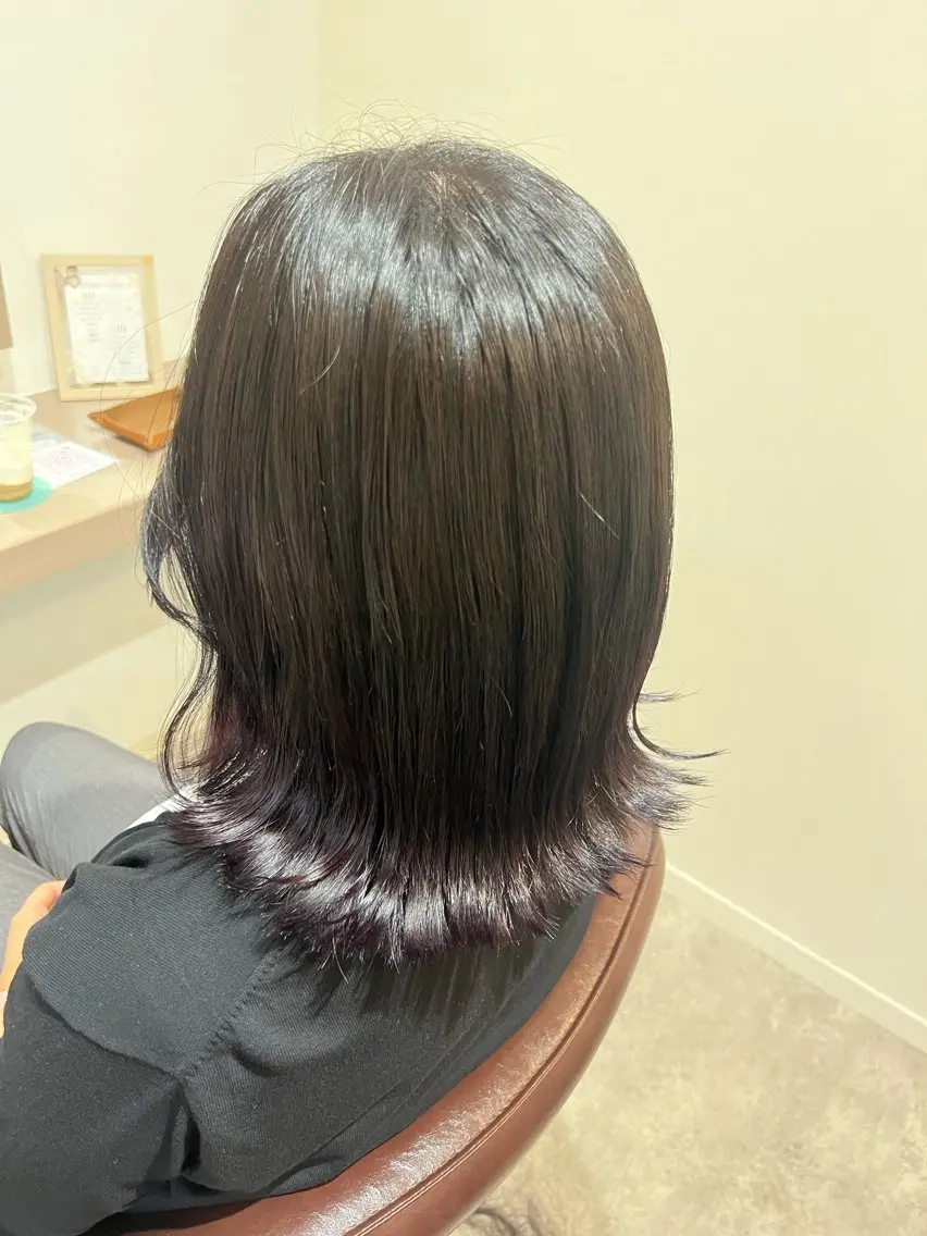 ミディアム カット ヘアカラー トリートメント 井上 美春のヘアスタイル