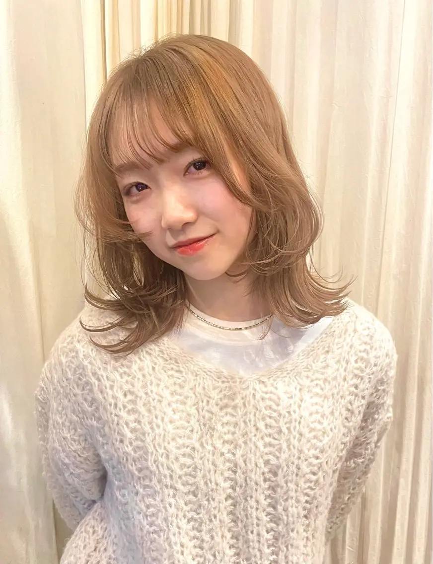 セミロング カラー ブリーチ ダブルカラー ブリーチなしカラー Re;tique🎀 ／ricoのヘアスタイル