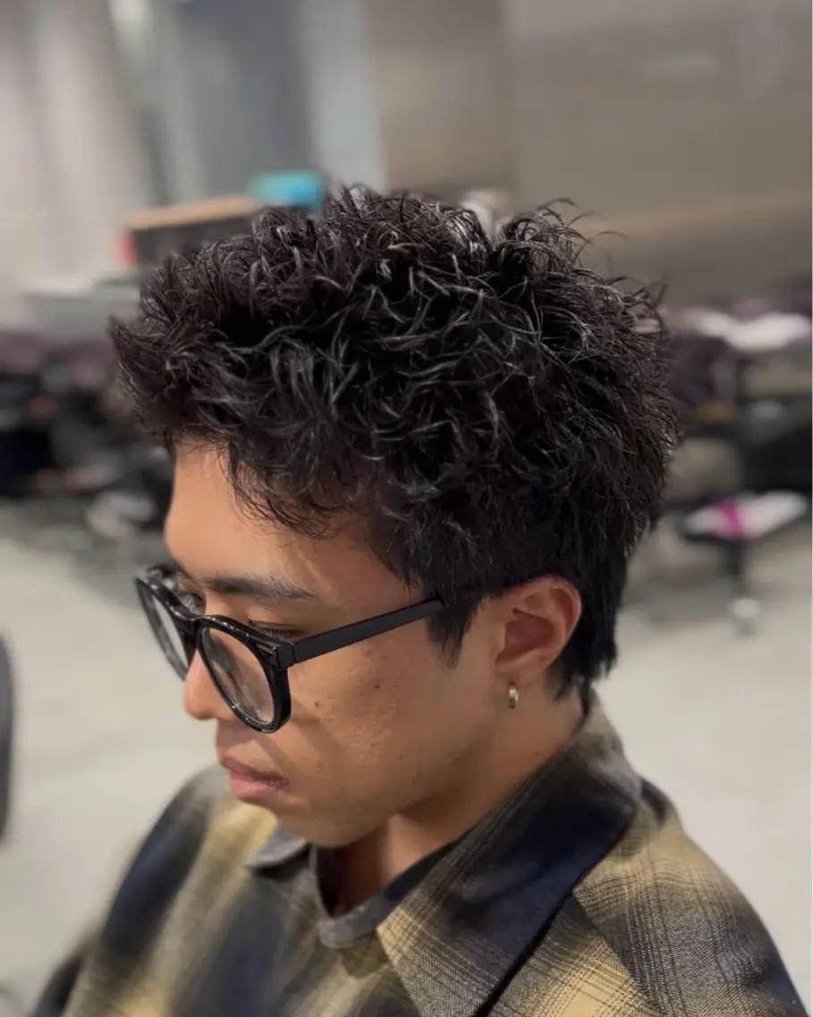 ショート カラー パーマ メンズ メンズパーマ スパイキーショート ショートヘア カット パーマ 🔥メンズ 特化🔥菊水皐暉🔥のヘアスタイル