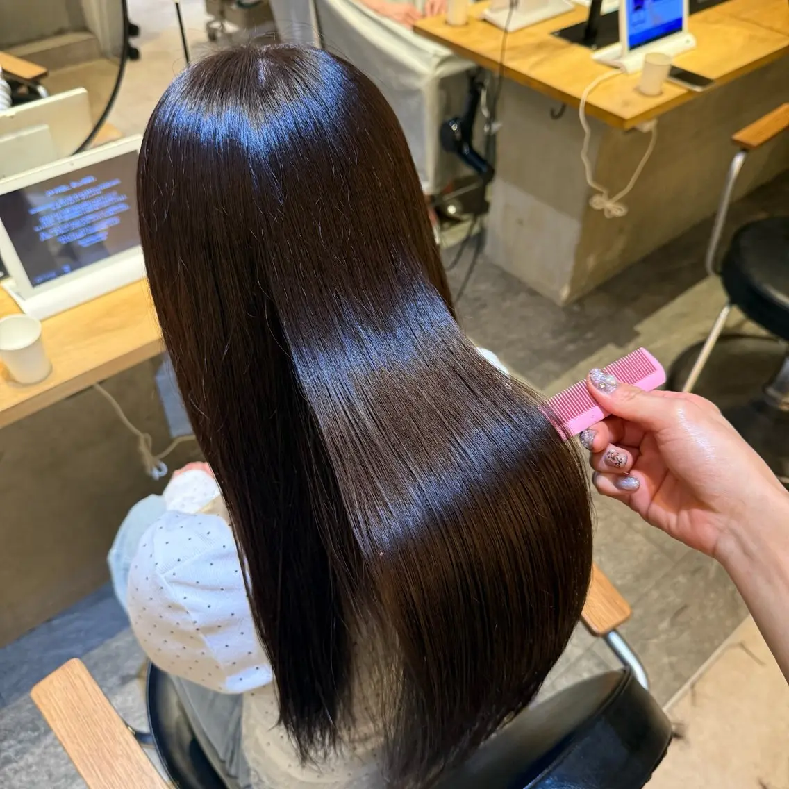 ロング 縮毛矯正 トリートメント 縮毛矯正 織田 天脩のヘアスタイル