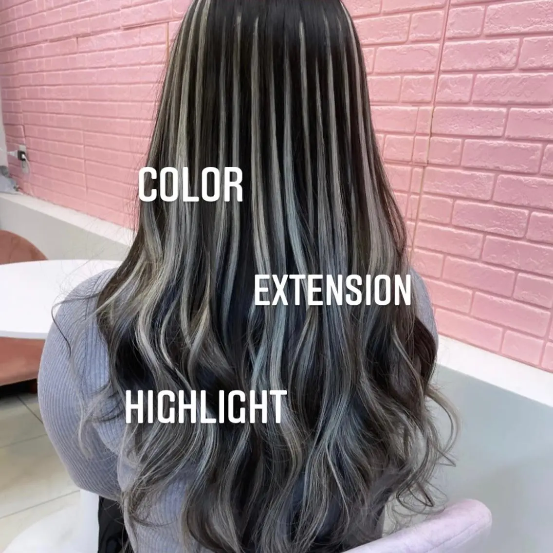 ロング カラー ヘアカラー エクステ エクステ🩵ブリーチ 韓国ヘア🩵KAEのヘアスタイル