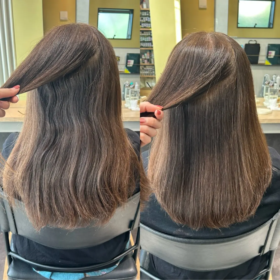 ロング パーマ 髪質改善 ストレートパーマ カット 縮毛矯正 トリートメント hubhair レイヤー/透明感のヘアスタイル