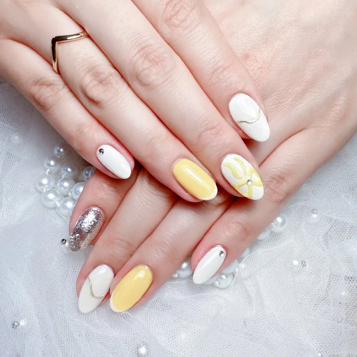 ネイル ハンドネイル M🌷nail 長さだし専門店のネイルデザイン