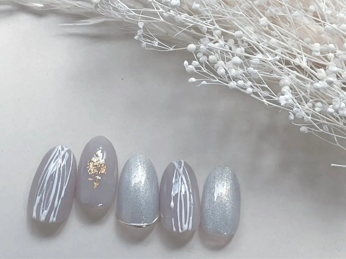 ネイル オーロラネイル フラワーネイル フットネイル フレンチネイル ジェルネイル mogunail &blowのネイルデザイン