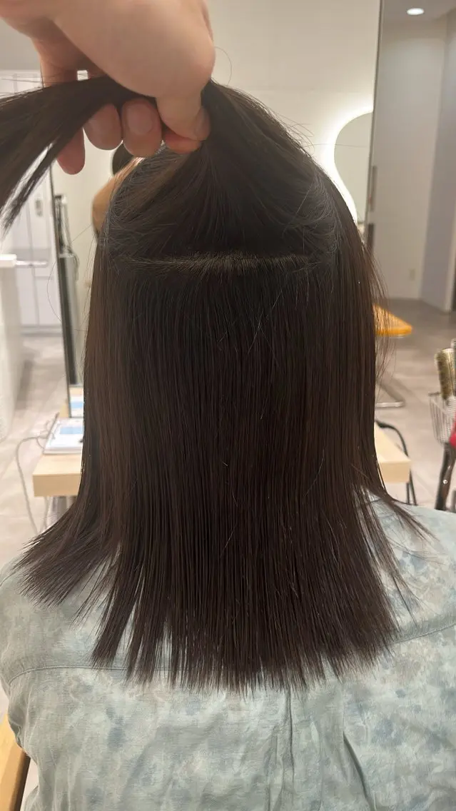 ミディアム カラー パーマ 縮毛矯正 縮毛矯正 / 透明感カラー首藤大翔のヘアスタイル