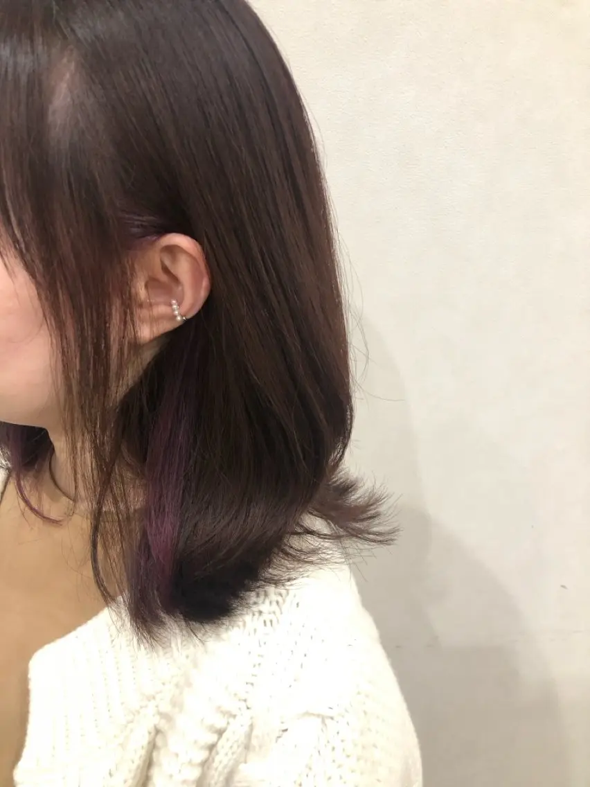 ミディアム カラー イヤリングカラー ラベンダーカラー 佐々木 政徳のヘアスタイル
