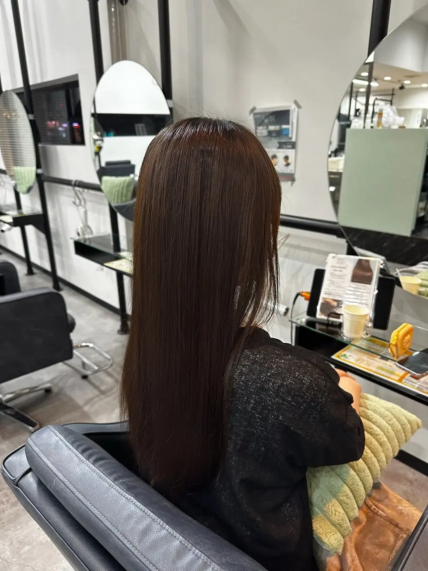 セミロング カラー 透明感カラー オリーブカラー ヘアカラー 透明感カラー/ ハイトーン/竜希のヘアスタイル