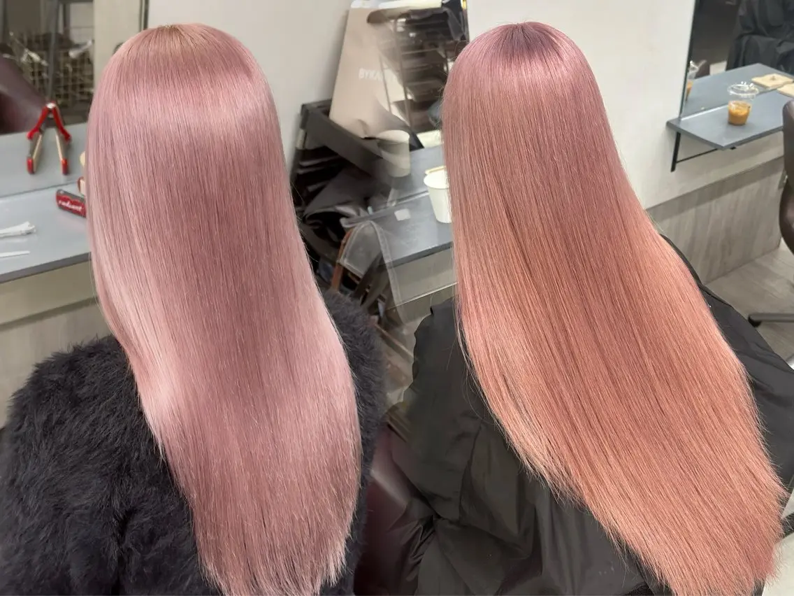 ロング カラー ベージュカラー ラベンダーカラー ピンクカラー ピンクベージュ ピンクラベンダー カット ヘアカラー トリートメント せいせい/エクステ /ルーツカラーのヘアスタイル