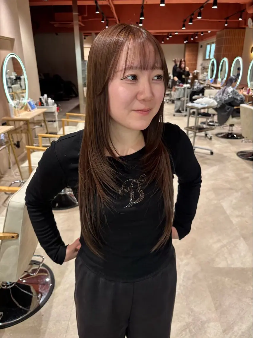 ロング カラー カット ヘアカラー 🎀暖色カラー/ HANA🎀のヘアスタイル
