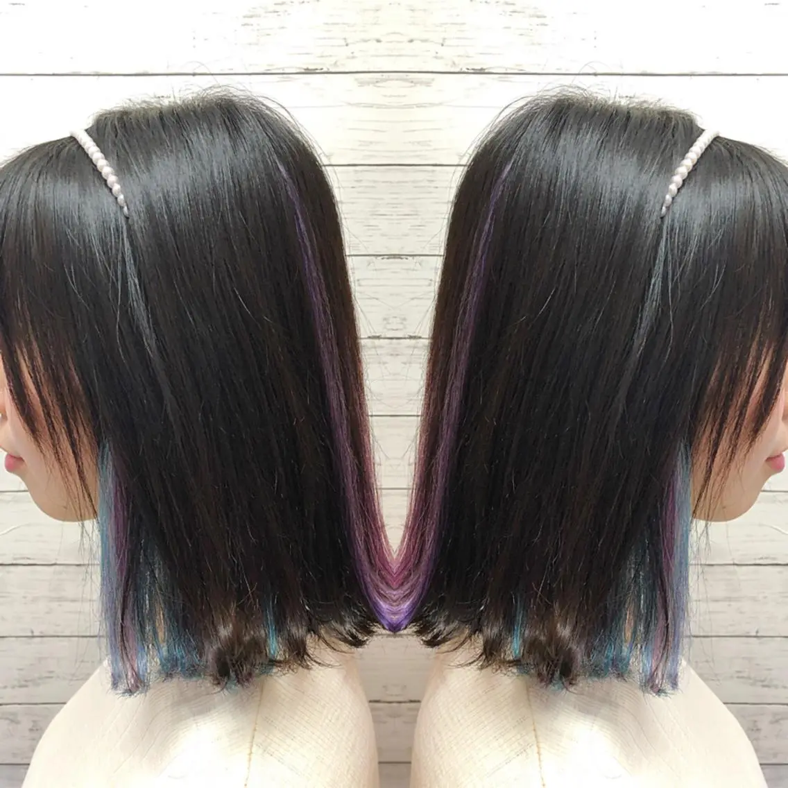 ミディアム カット ヘアカラー エクステ 韓国ヘア🤍髪質改善 🇰🇷AKANEのヘアスタイル