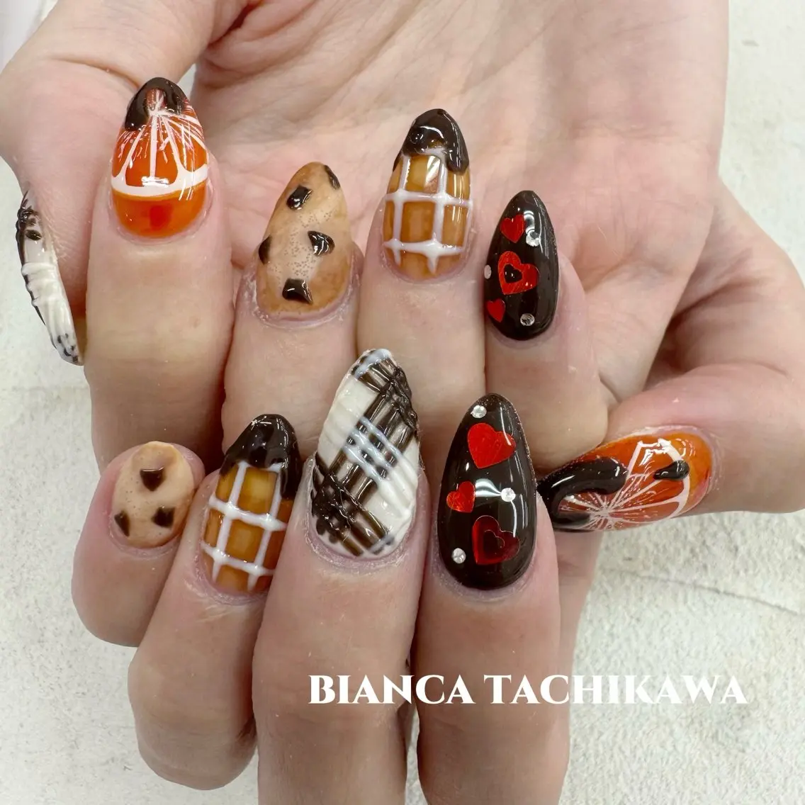 ネイル ジェルネイル パラジェル バレンタイン ハンドネイル 🌺Bianca立川 HAGA🌺のネイルデザイン