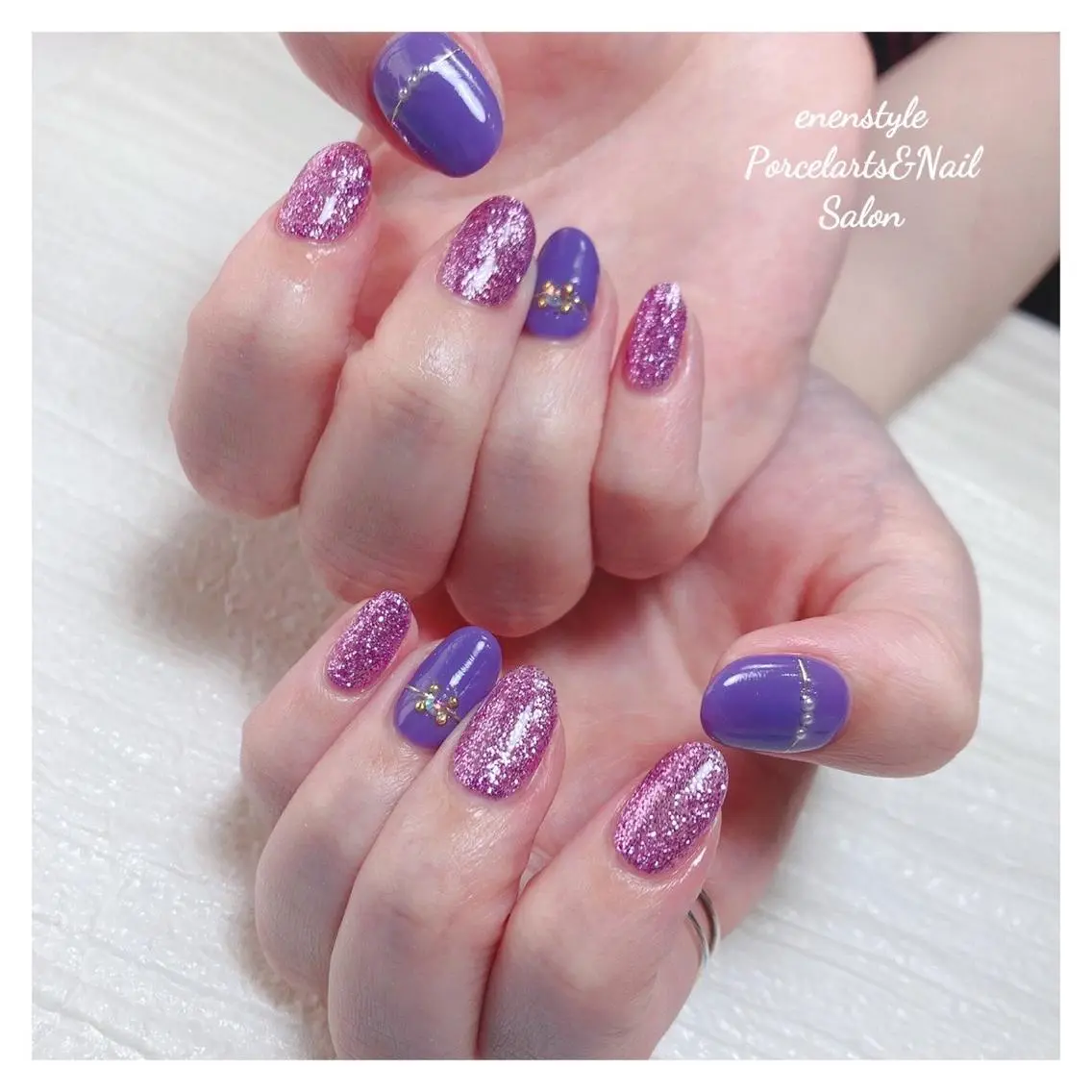 ミディアム ネイル 🐾enen style 🐾のネイルデザイン
